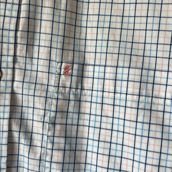 Izod Men's Light Blue Plaid Button Down Shirt - Picture 3 of 7